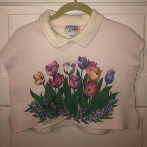 Cropped vintage floral top